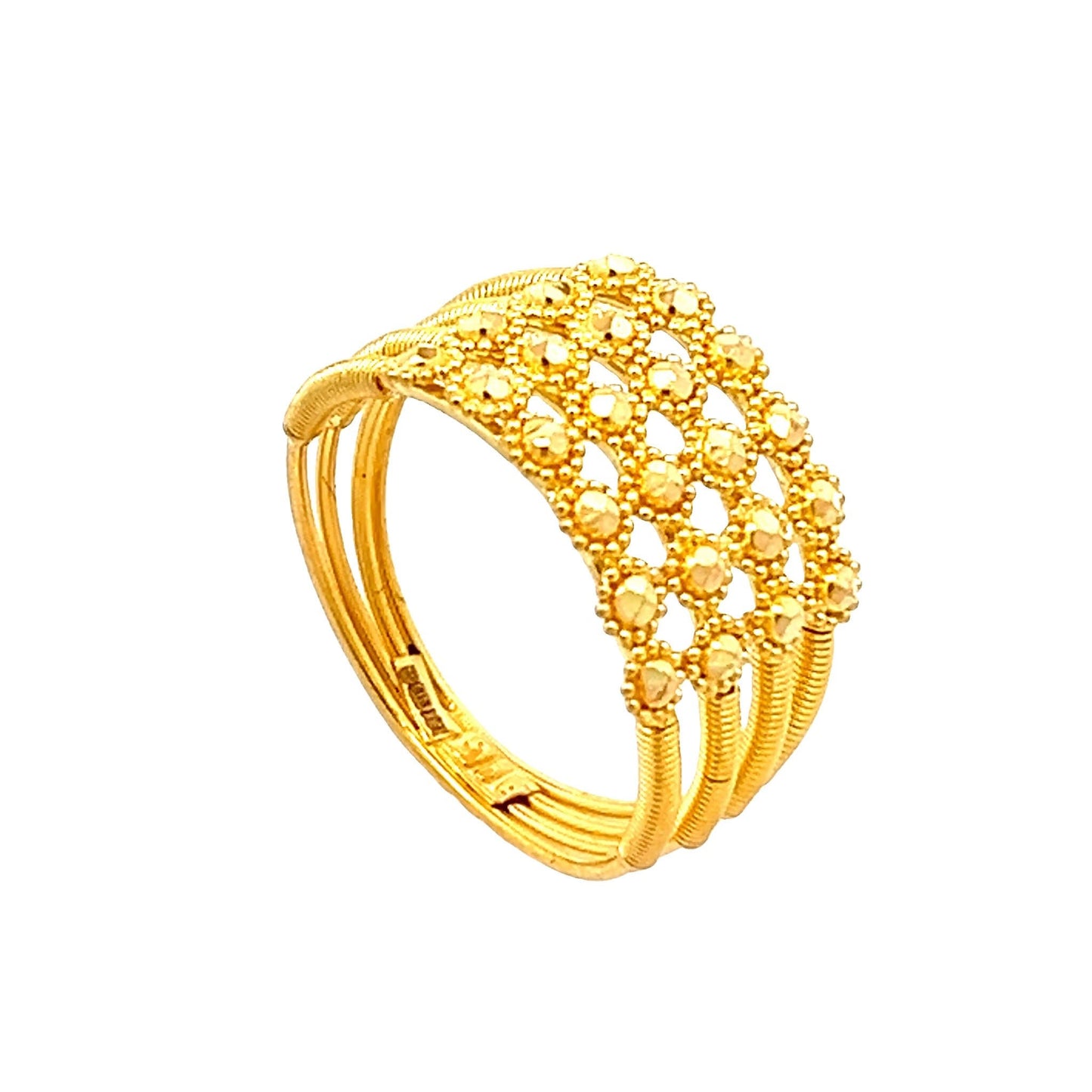 22ct Yellow Gold Unique Design 4 - Band Ring PZ325 - RN57 - FJewellery