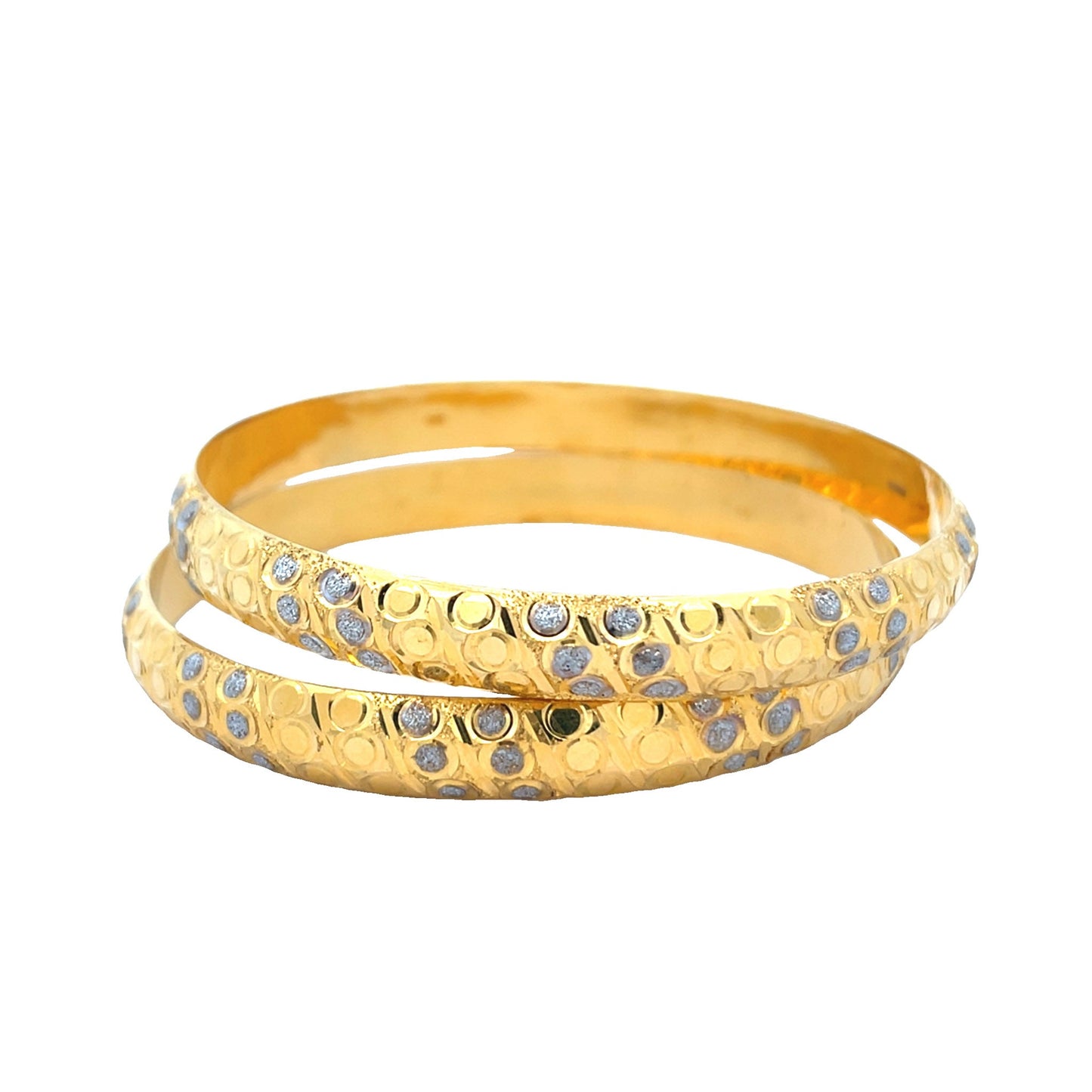 22ct Yellow Gold Unique Design Bangle PZ325-BN73 - FJewellery
