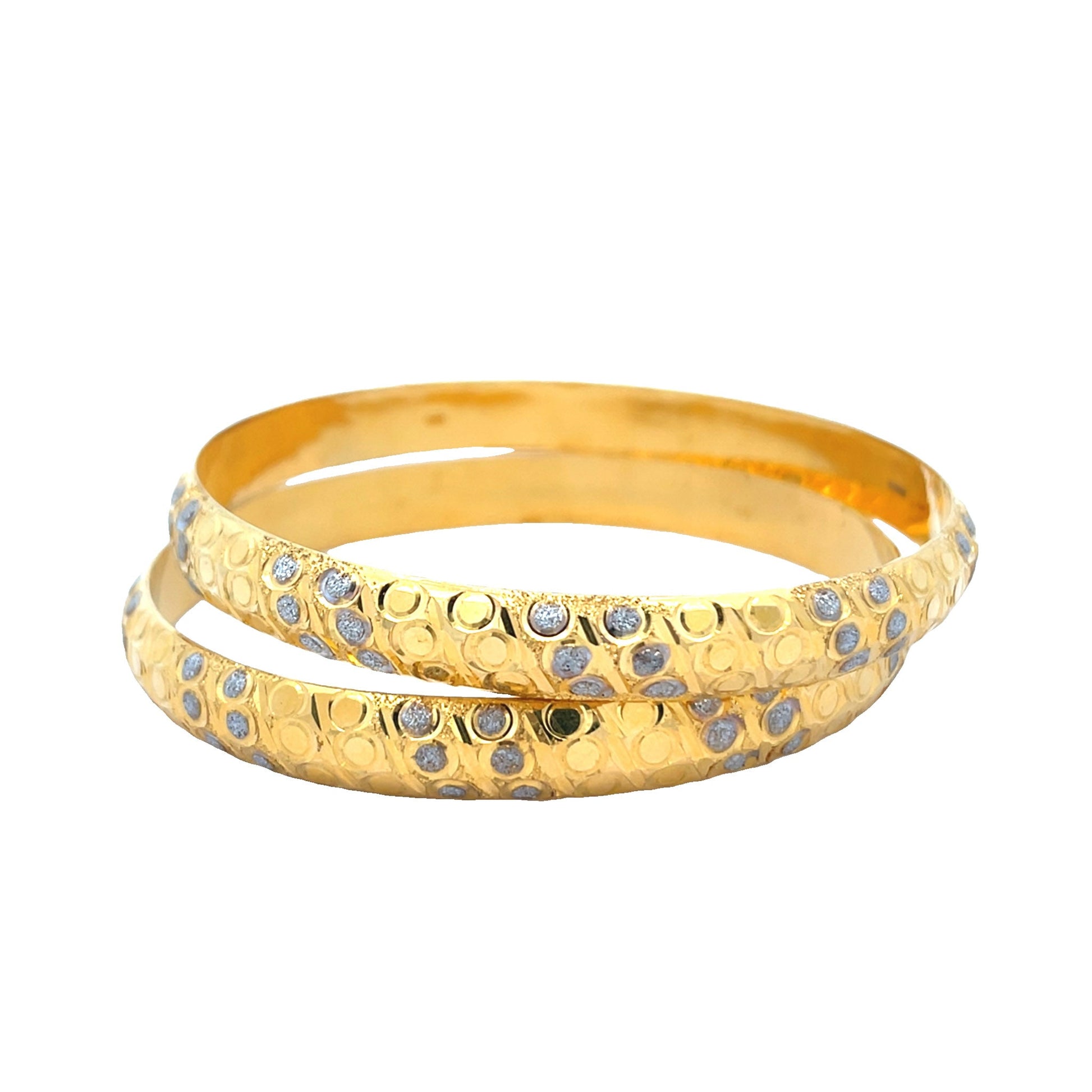 22ct Yellow Gold Unique Design Bangle PZ325-BN73 - FJewellery