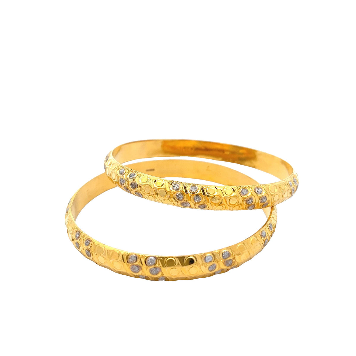 22ct Yellow Gold Unique Design Bangle PZ325-BN73 - FJewellery