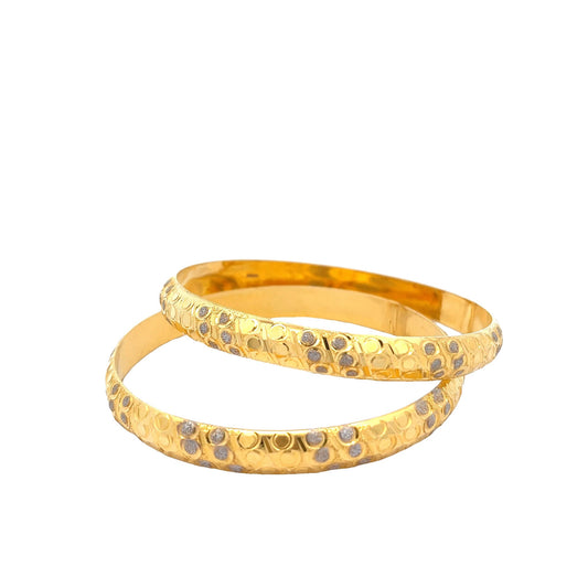 22ct Yellow Gold Unique Design Bangle PZ325-BN74 - FJewellery