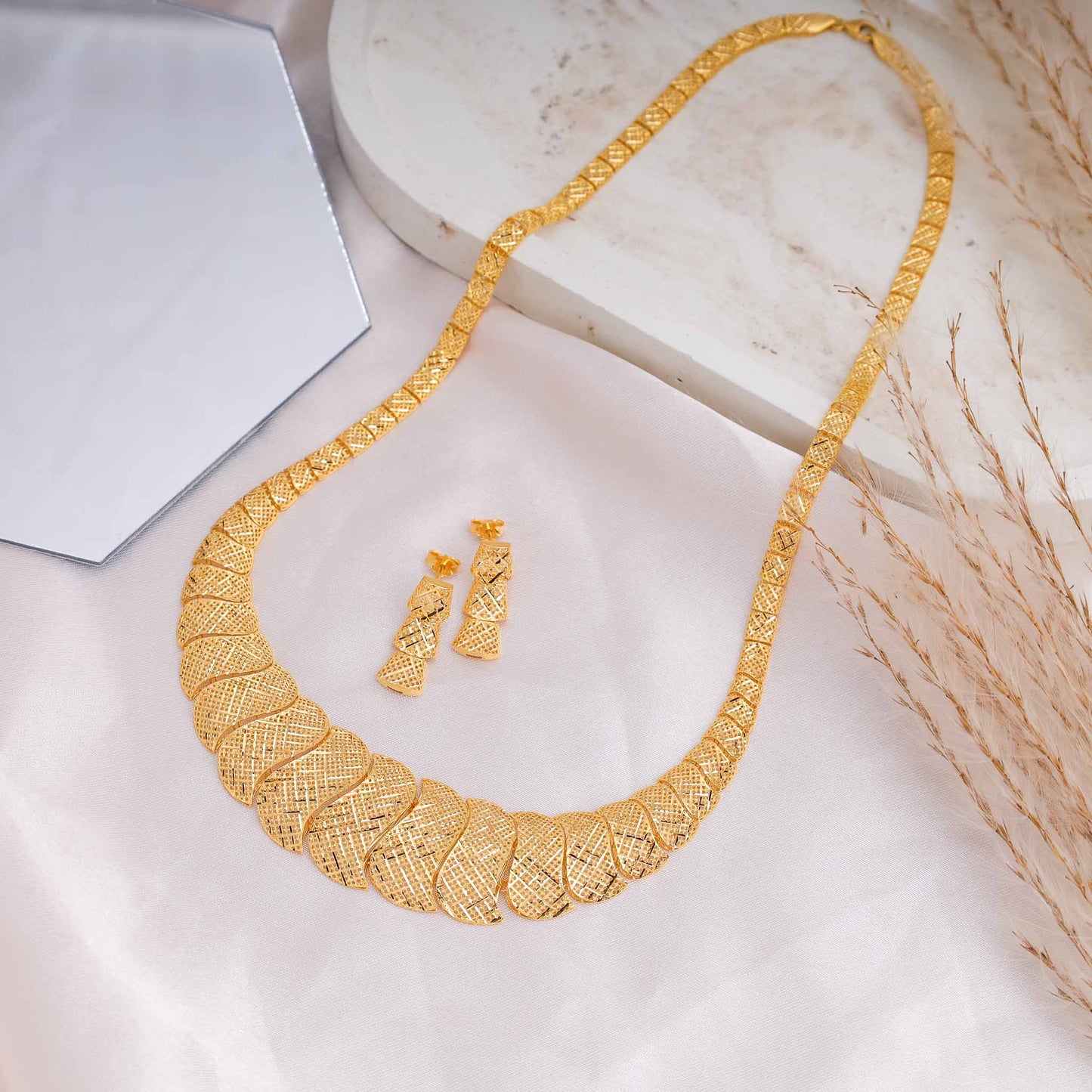 22ct Yellow Gold Unique Design Chain Necklace BF1224-NKS1-NK - FJewellery