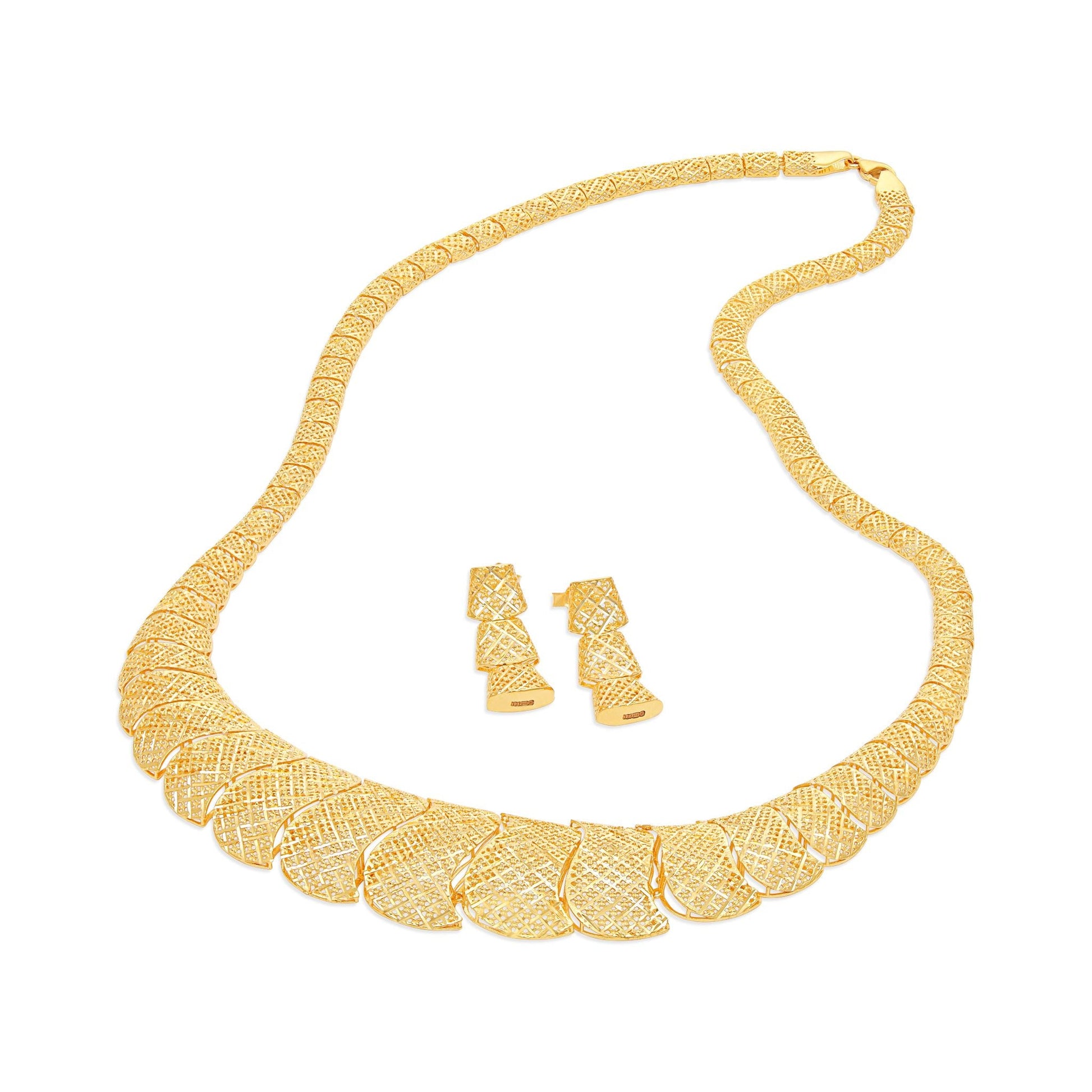 22ct Yellow Gold Unique Design Chain Necklace BF1224 - NKS7 - NK - FJewellery