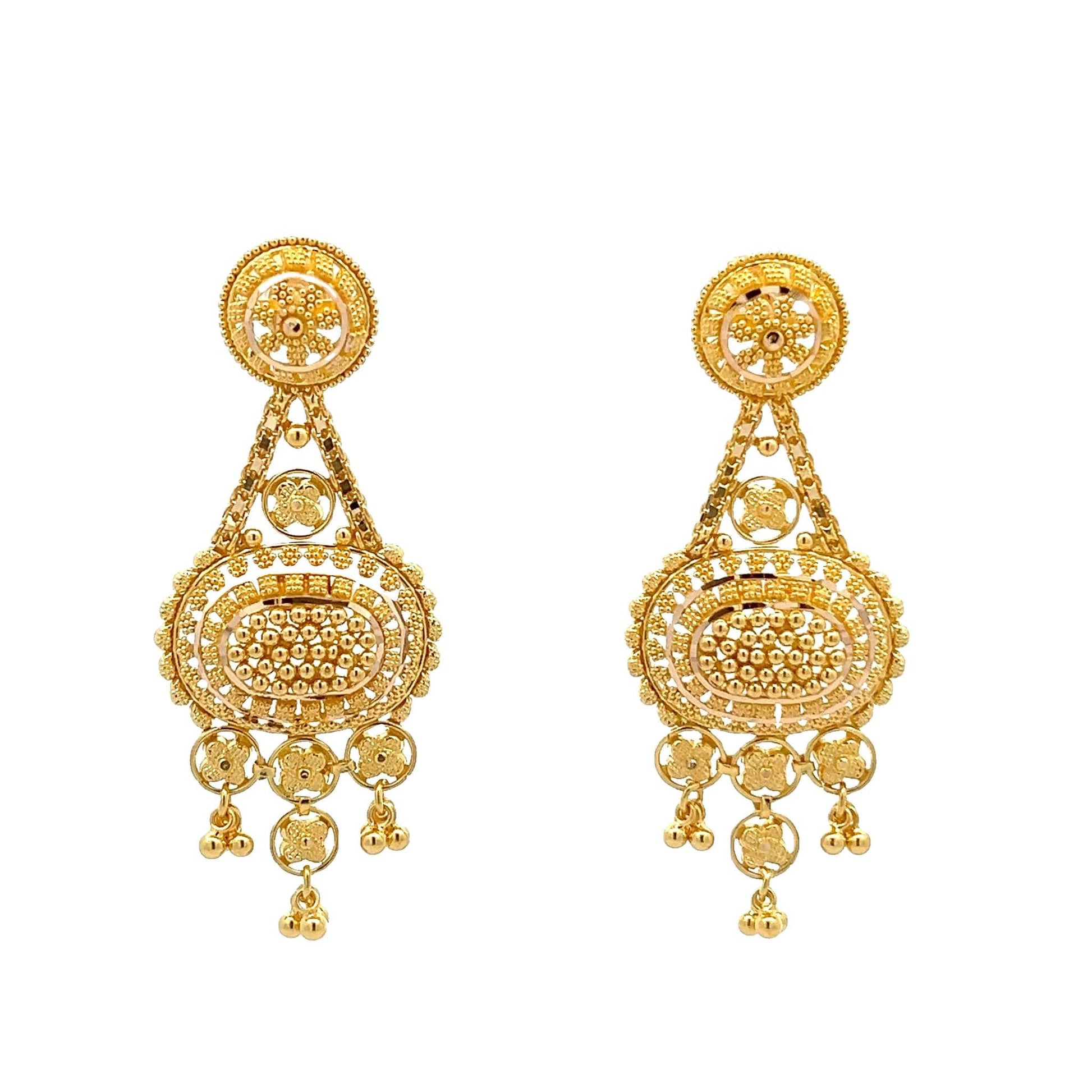 22ct Yellow Gold Unique Design Drop Earrings PZ325 - ER103 - FJewellery