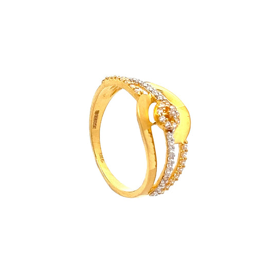 22ct Yellow Gold Unique Design Ring with Stones PZ325-RN13 - FJewellery