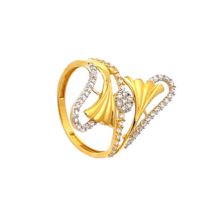 22ct Yellow Gold Unique Design Ring with Stones PZ325 - RN41 - FJewellery