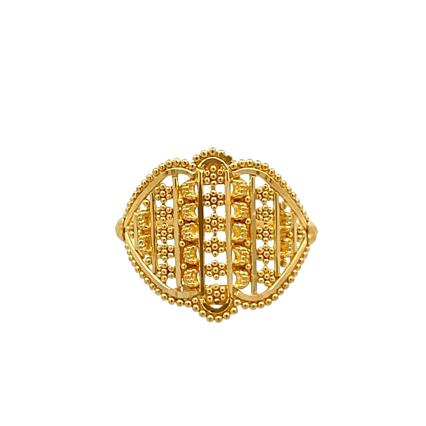 22ct Yellow Gold Unique Design Ring with Stones PZ325 - RN56 - FJewellery
