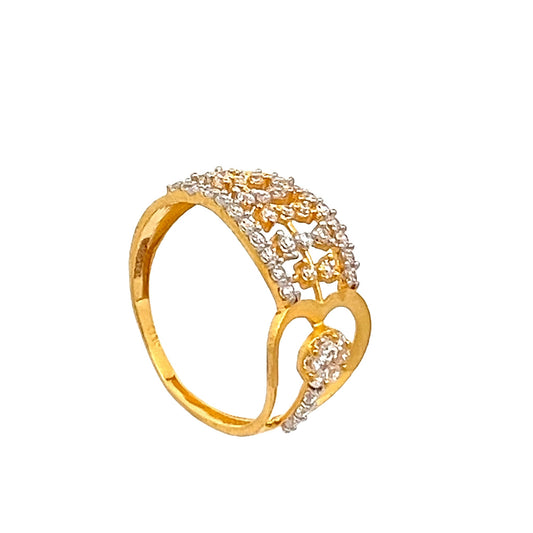 22ct Yellow Gold Unique Design Ring with Stones PZ325-RN99 - FJewellery