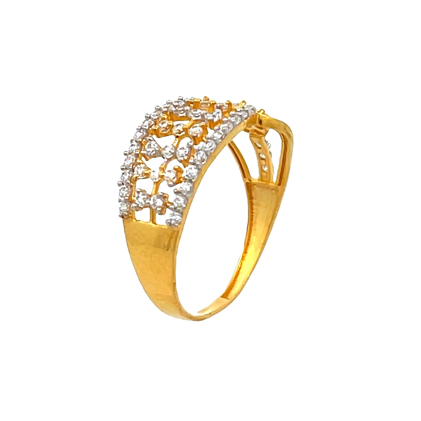 22ct Yellow Gold Unique Design Ring with Stones PZ325 - RN99 - FJewellery