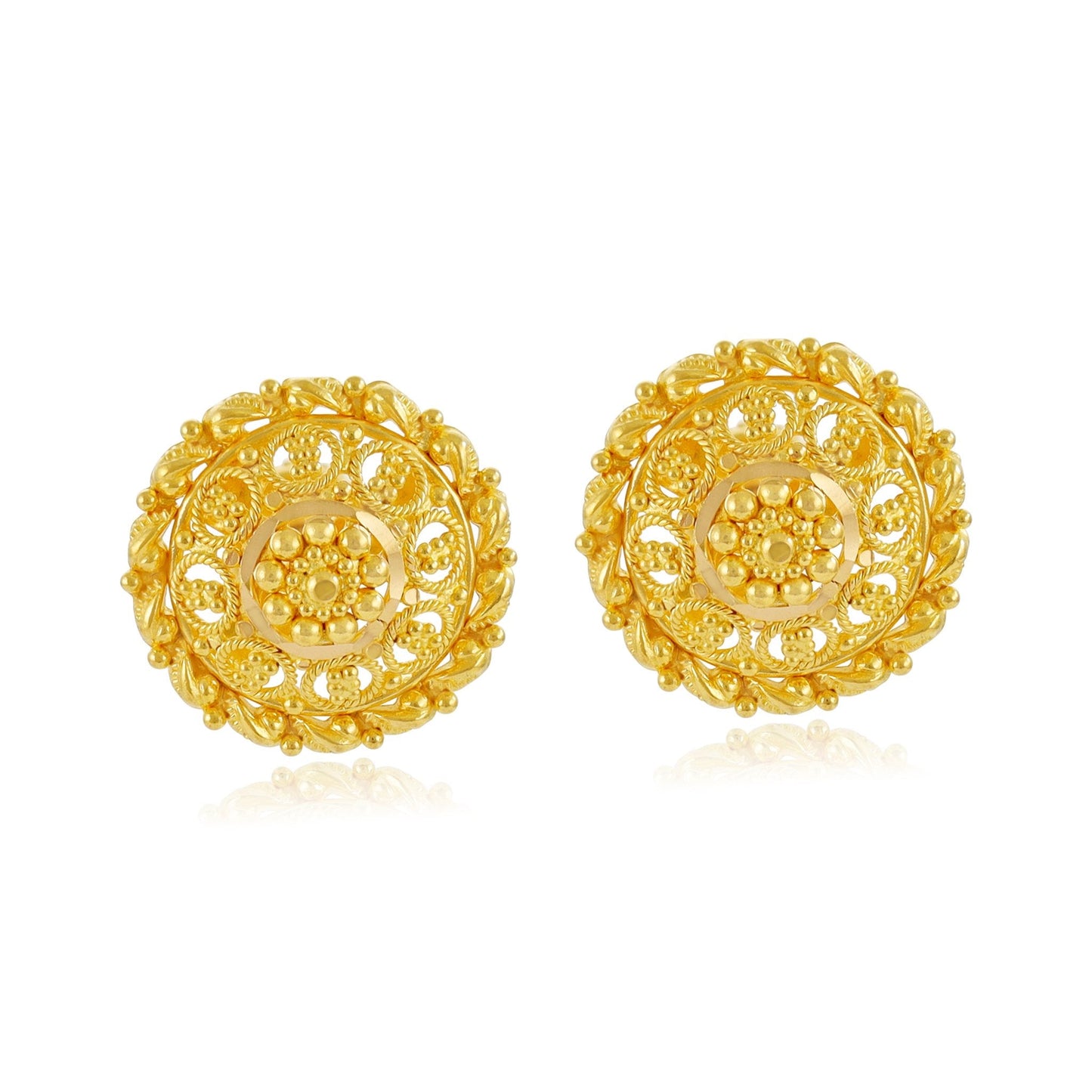 22ct Yellow Gold Unique Design Stud Earrings BF1224 - ER5 - FJewellery