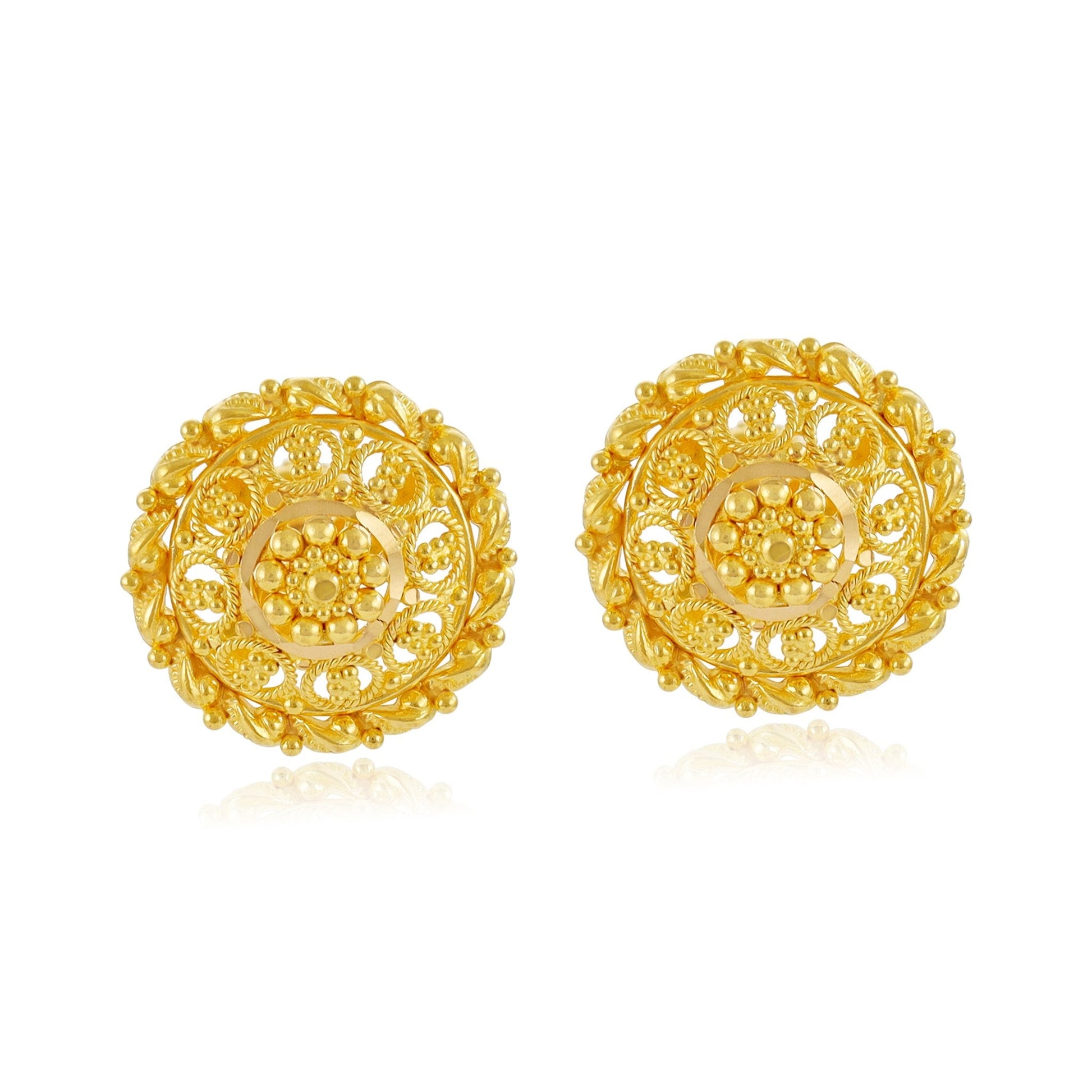 22ct Yellow Gold Unique Design Stud Earrings BF1224 - ER5 - FJewellery