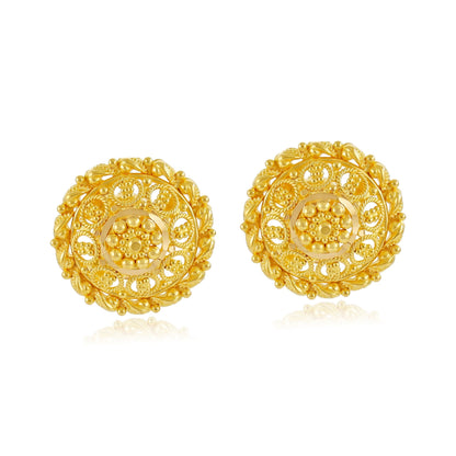 22ct Yellow Gold Unique Design Stud Earrings BF1224 - ER5 - FJewellery