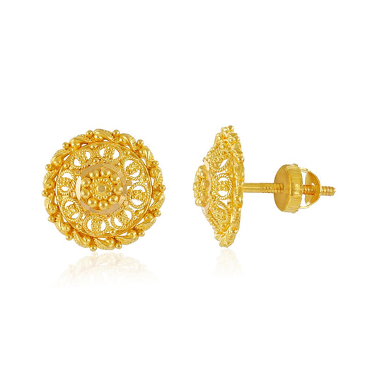 22ct Yellow Gold Unique Design Stud Earrings BF1224 - ER5 - FJewellery