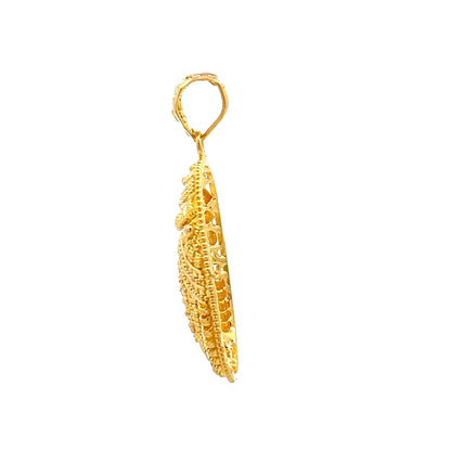 22ct Yellow Gold Unique Detailed Pendant PZ325-PD14 - FJewellery