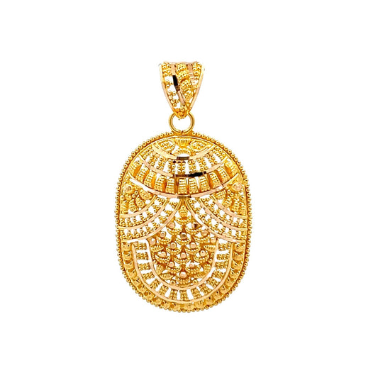 22ct Yellow Gold Unique Detailed Pendant PZ325-PD14 - FJewellery
