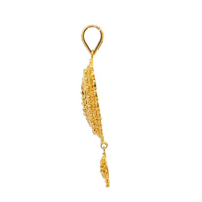 22ct Yellow Gold Unique Drop Pendant PZ325 - PD12 - FJewellery