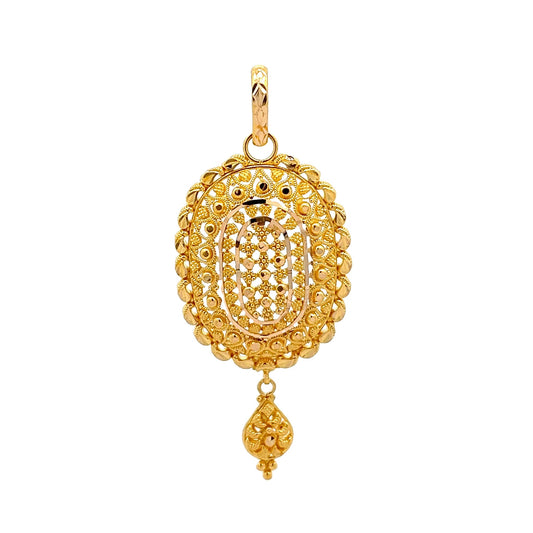 22ct Yellow Gold Unique Drop Pendant PZ325 - PD12 - FJewellery