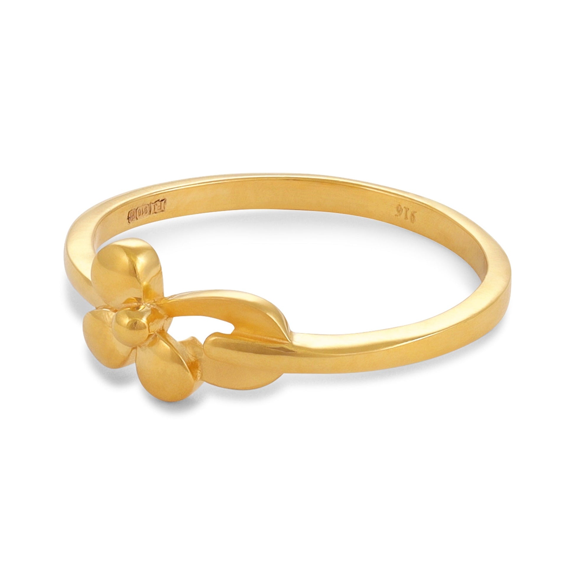22ct Yellow Gold Unique Flower Design Ring BF1224-RN131 - FJewellery