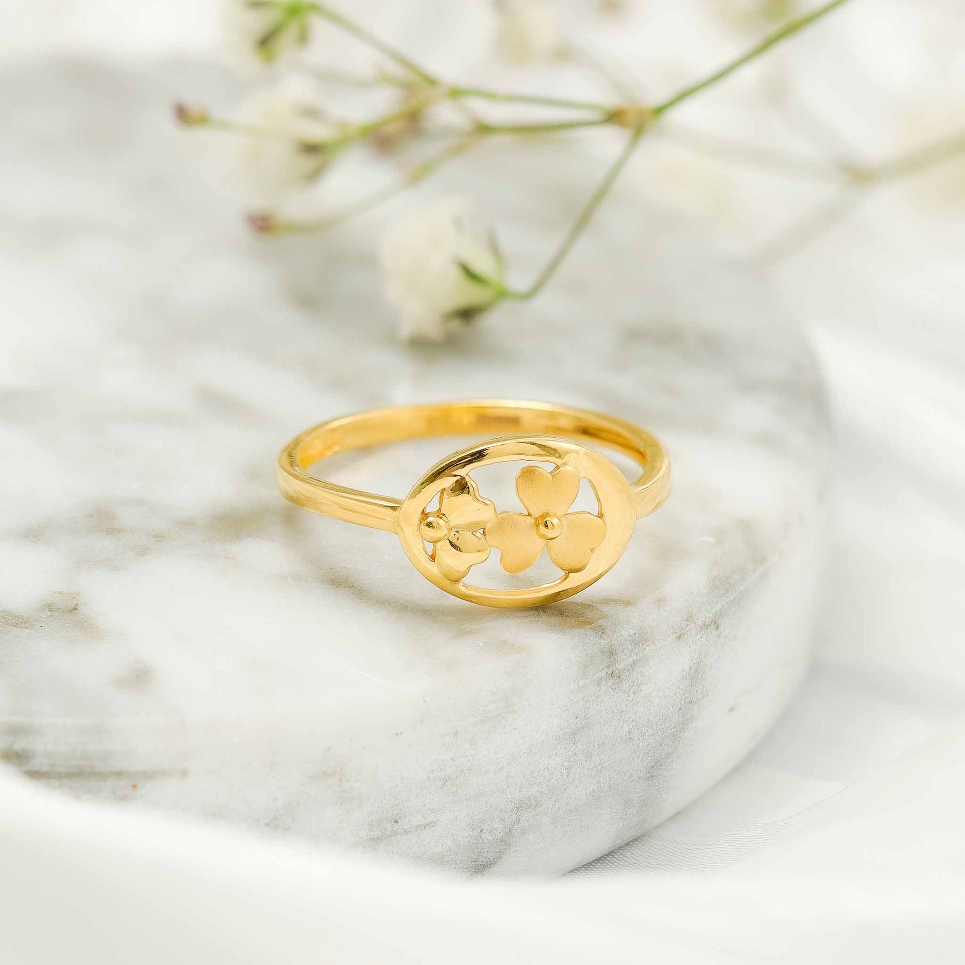 22ct Yellow Gold Unique Flower Ring BF1224-RN83 - FJewellery