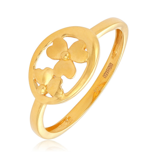 22ct Yellow Gold Unique Flower Ring BF1224-RN83 - FJewellery