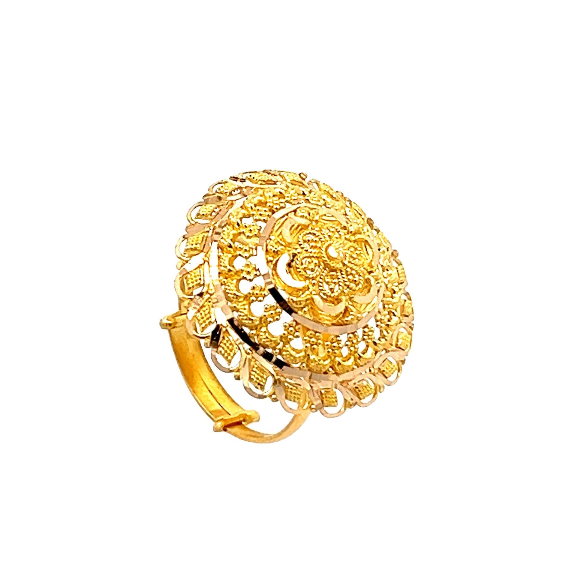 22ct Yellow Gold Unique Flower Ring PZ325 - RN201 - FJewellery