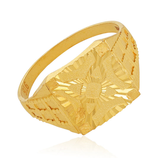 22ct Yellow Gold Unique Geometric Ring BF1224-RN47 - FJewellery