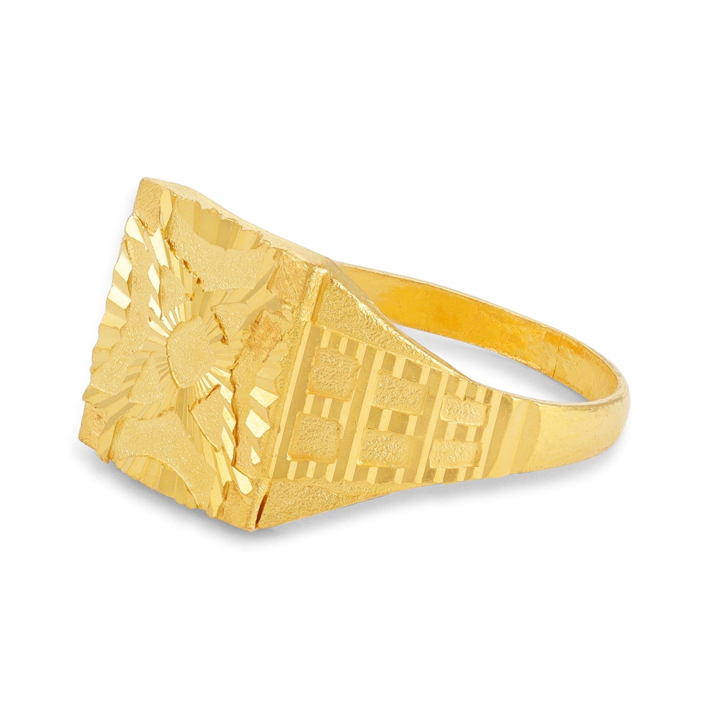 22ct Yellow Gold Unique Geometric Ring BF1224-RN47 - FJewellery