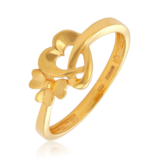 22ct Yellow Gold Unique Twisted Heart Ring BF1224-RN86 - FJewellery