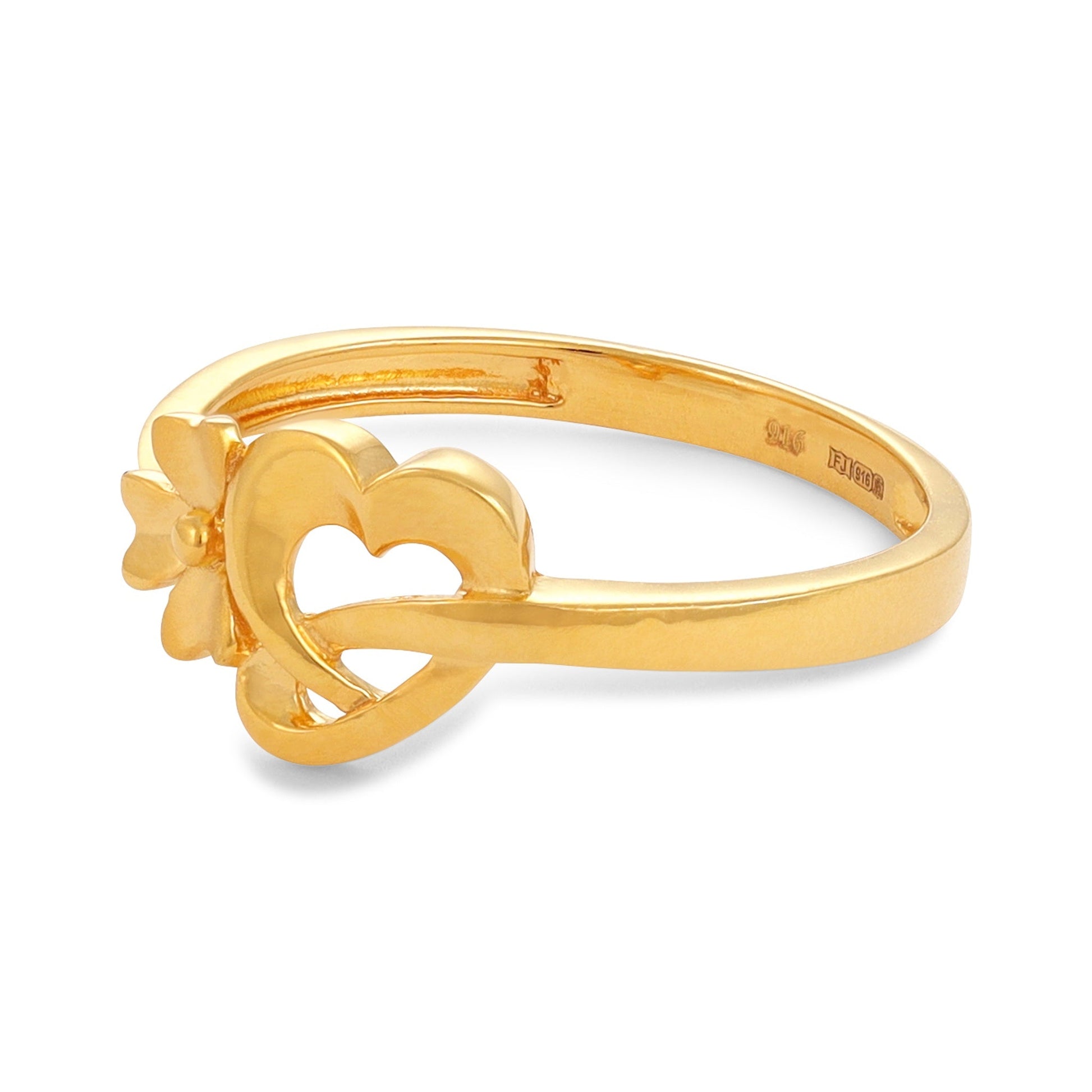22ct Yellow Gold Unique Twisted Heart Ring BF1224-RN86 - FJewellery