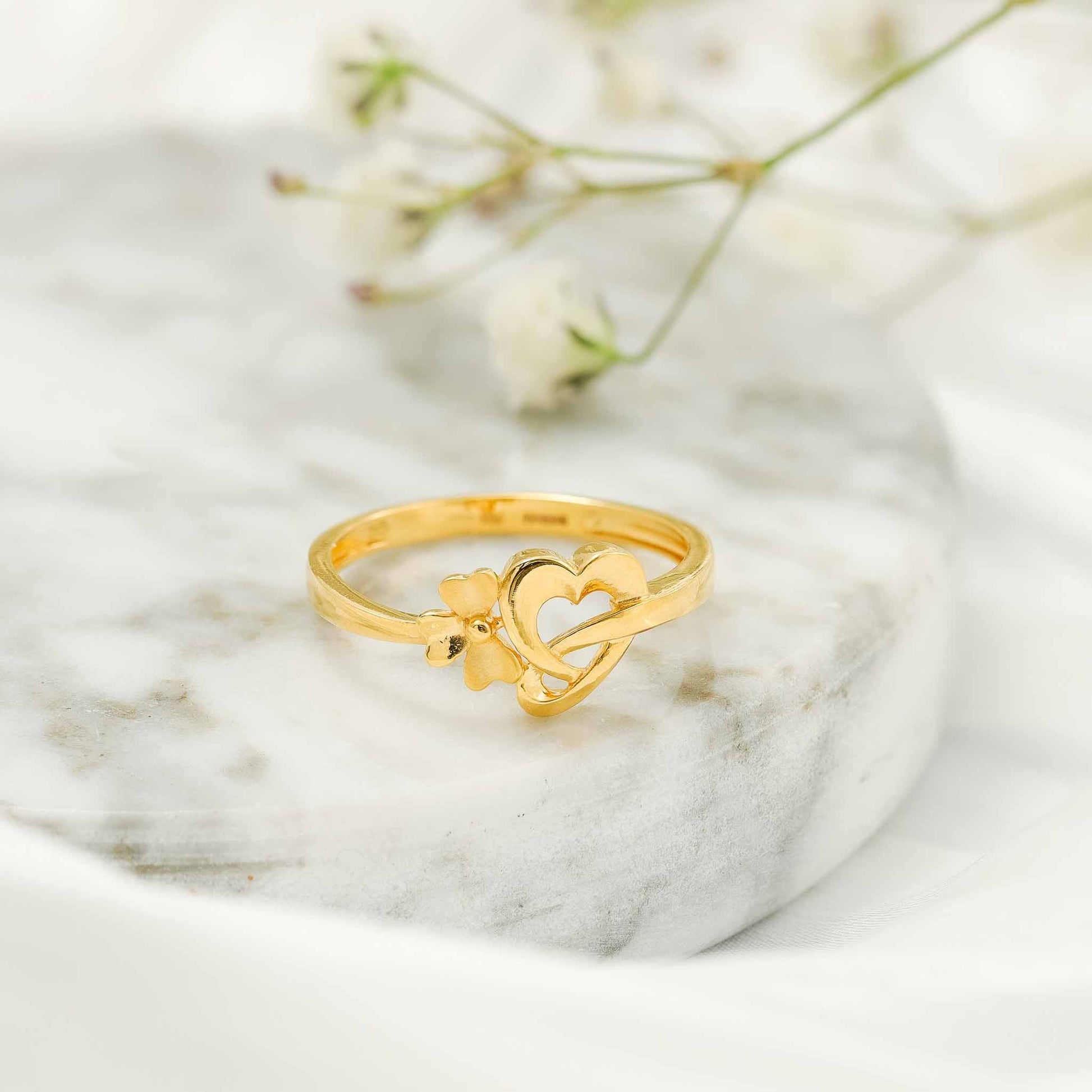 22ct Yellow Gold Unique Twisted Heart Ring BF1224-RN86 - FJewellery
