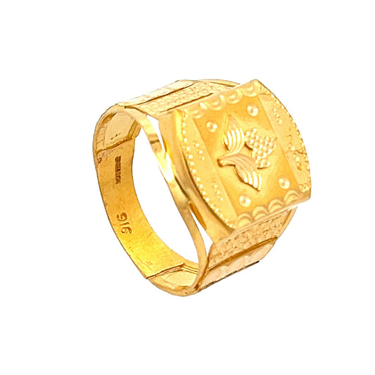 22ct Yellow Gold Wheat Design Ring PZ325 - RN117 - FJewellery