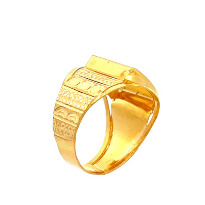 22ct Yellow Gold Wheat Design Ring PZ325 - RN117 - FJewellery