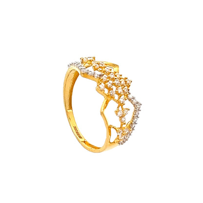 22ct Yellow Gold Winged Fancy Ring with Stones PZ325-RN30 - FJewellery