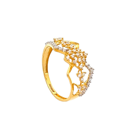 22ct Yellow Gold Winged Fancy Ring with Stones PZ325-RN30 - FJewellery