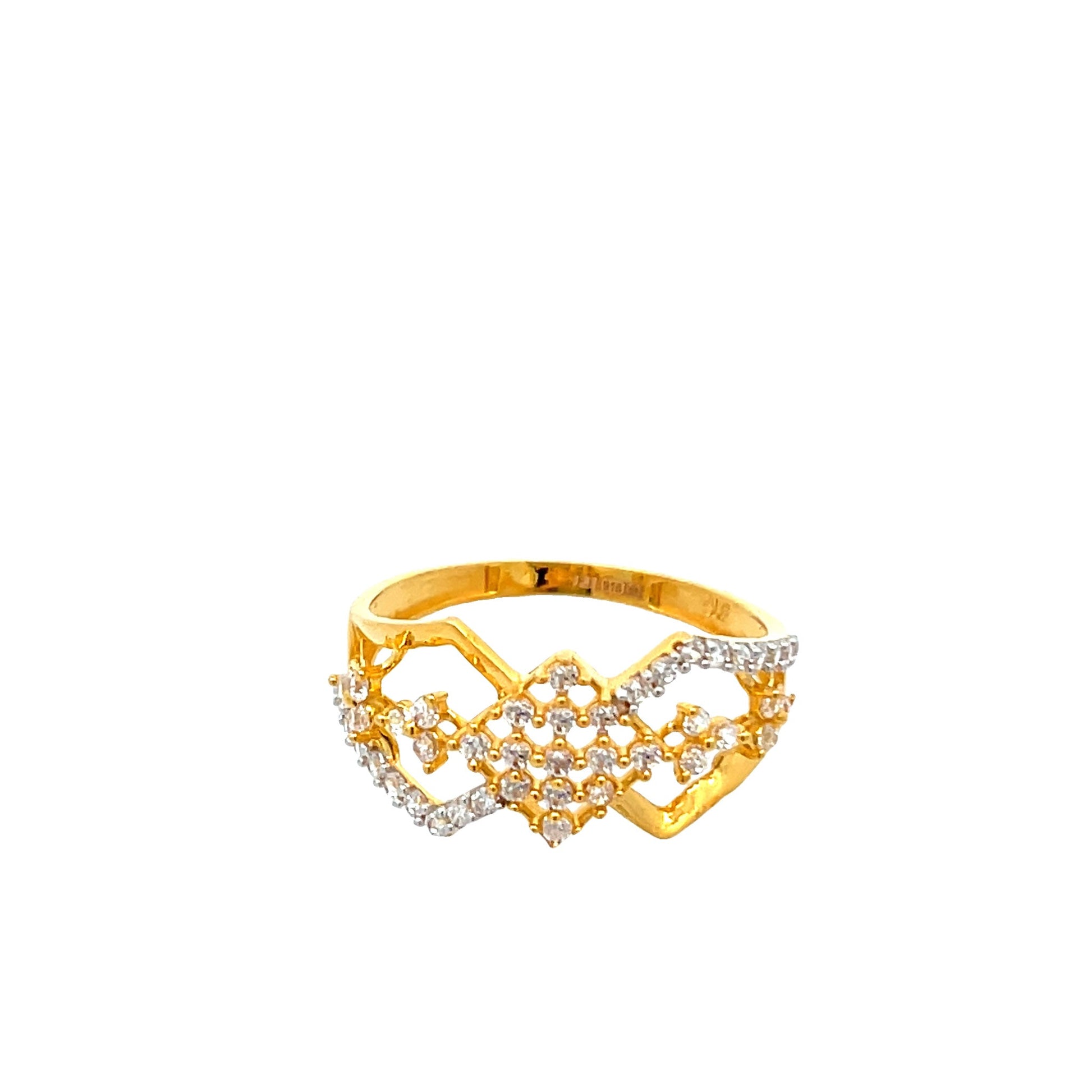 22ct Yellow Gold Winged Fancy Ring with Stones PZ325-RN30 - FJewellery