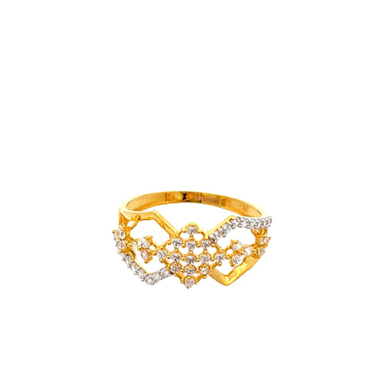 22ct Yellow Gold Winged Fancy Ring with Stones PZ325-RN30 - FJewellery
