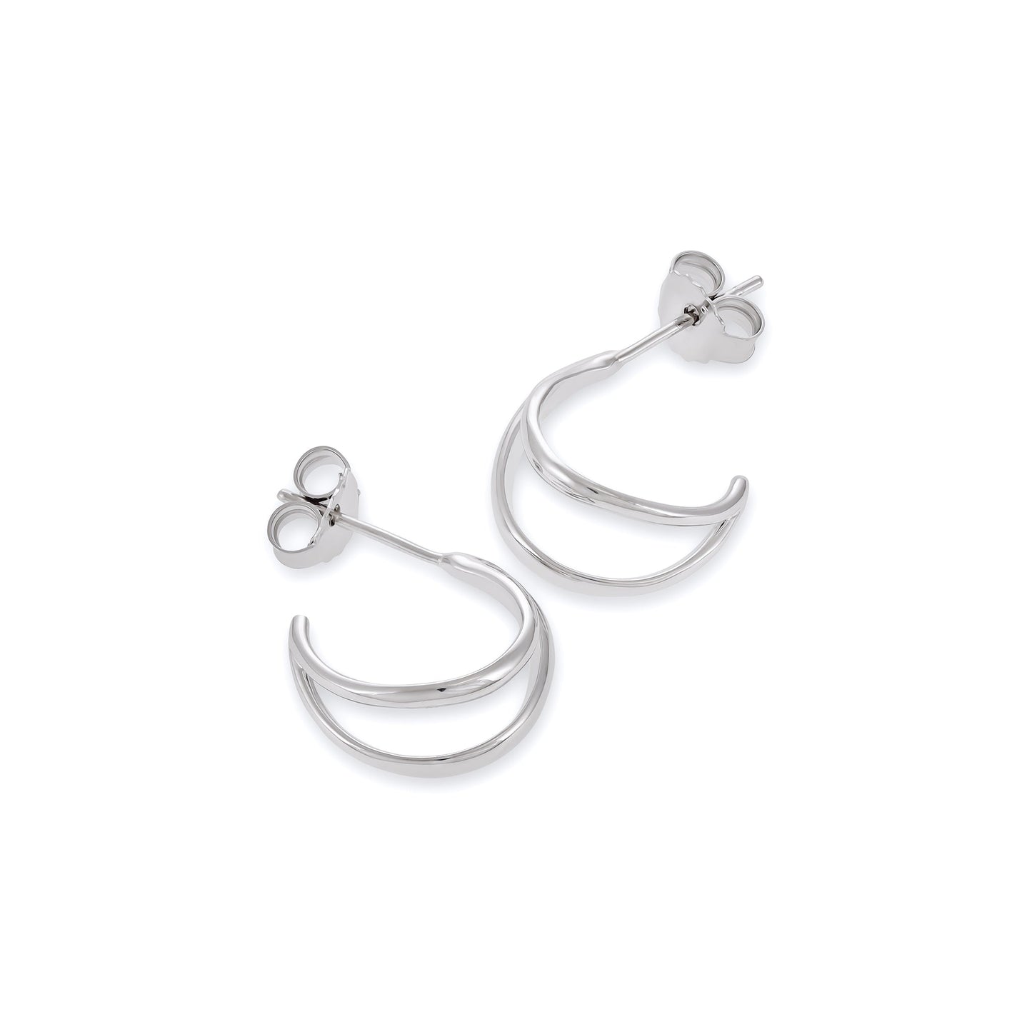 925 Silver Rhodium Plated Earrings SER3018 - FJewellery