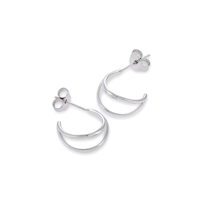 925 Silver Rhodium Plated Earrings SER3018 - FJewellery