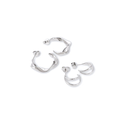 925 Silver Rhodium Plated Earrings SER3018 - FJewellery