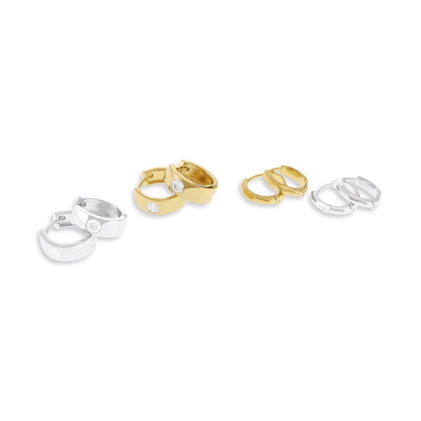 925 silver rhodium plated hoop Cubic zirconia earrings SER3008 - FJewellery