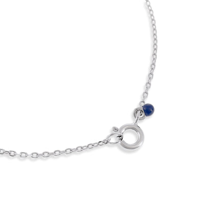 925 Silver Rhodium Plated Necklace With Blue Enamel Twist SNK3001 - FJewellery