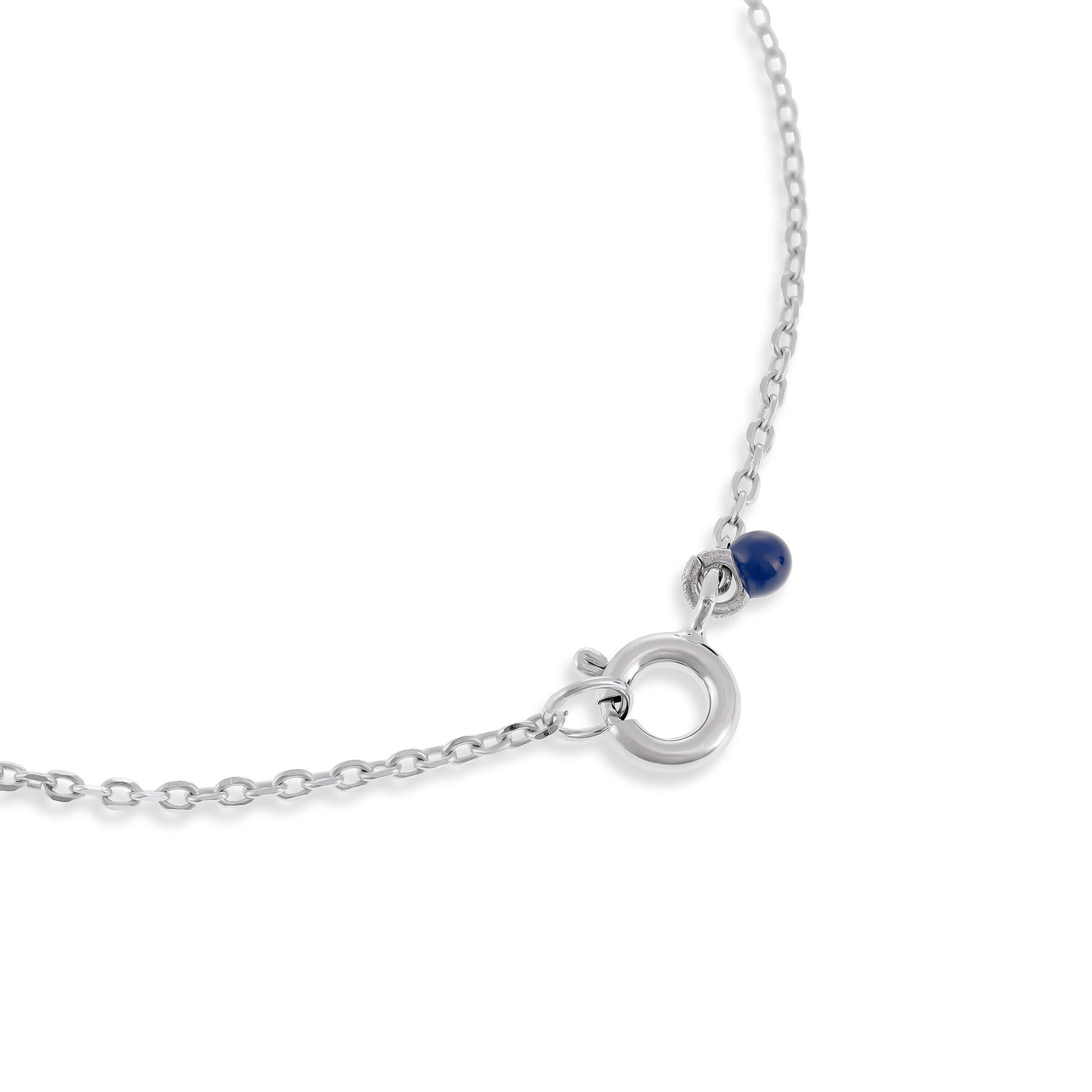 925 silver rhodium plated necklace with blue enamel twist SNK3001 - FJewellery