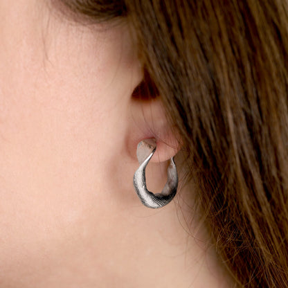 925 Silver Rhodium Plated Stud Earrings SER3015 - FJewellery