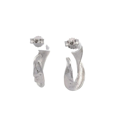 925 Silver Rhodium Plated Stud Earrings SER3015 - FJewellery
