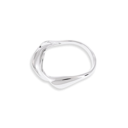 925 Sterling Silverr Rhodium Plated Twisted Ring