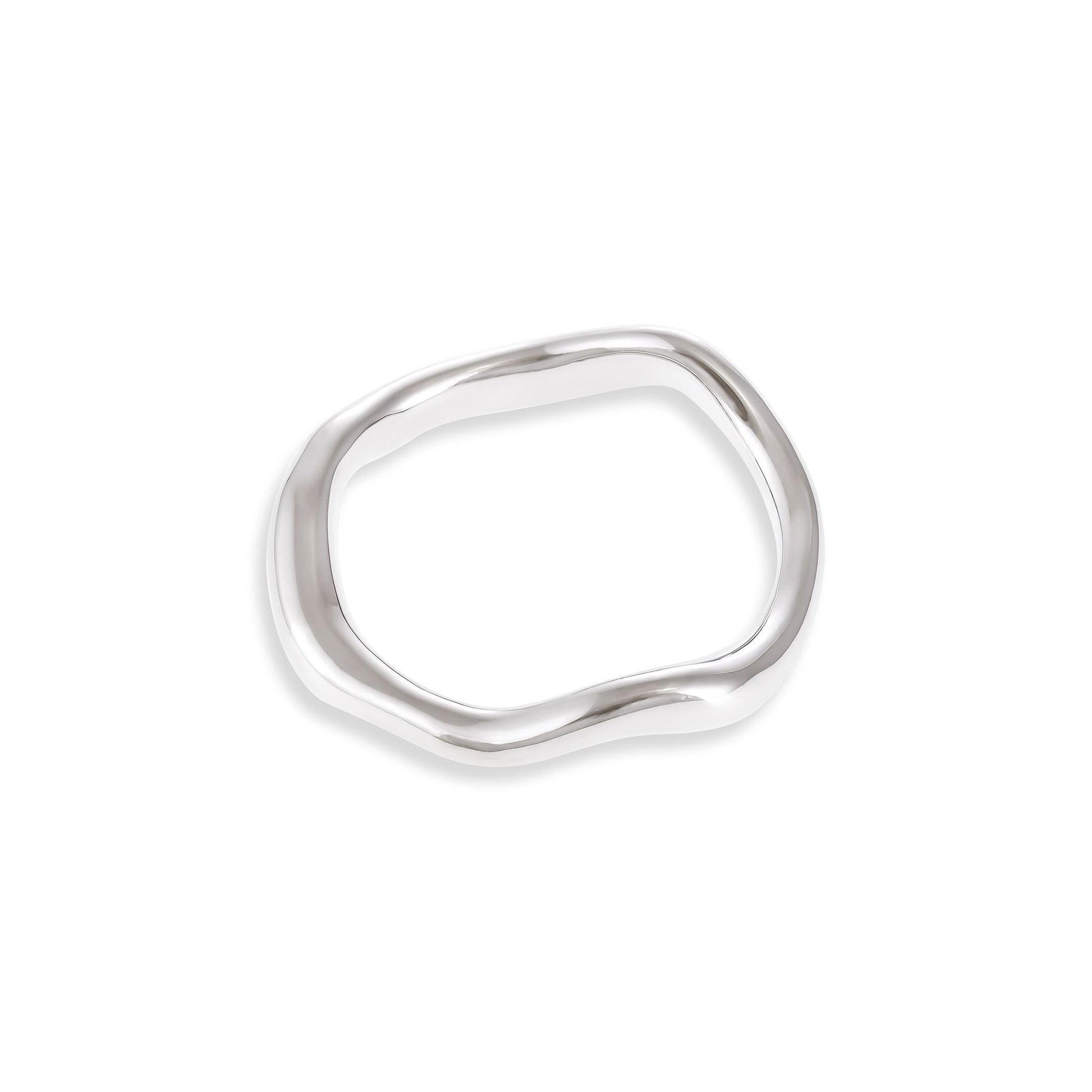 925 silver rhodium plated wavy ring SRN3007 - FJewellery