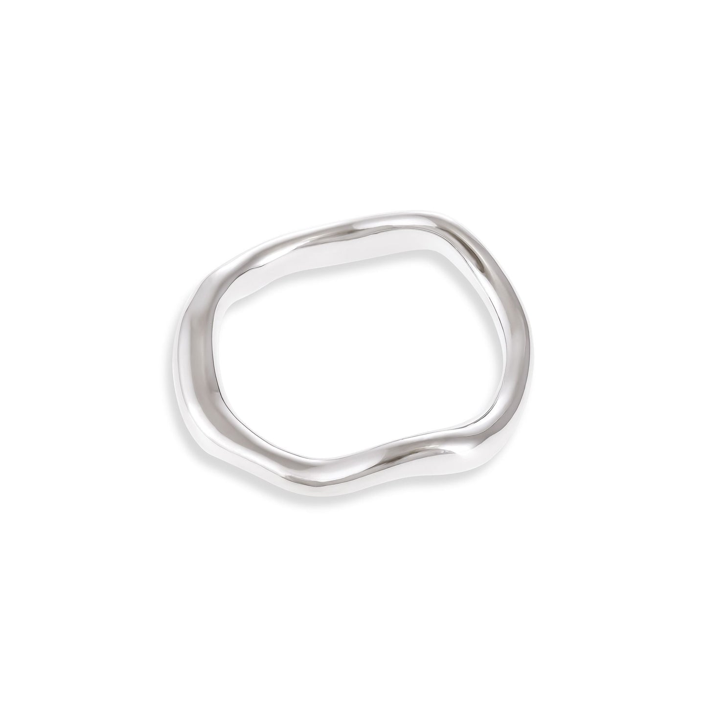 925 Silver Rhodium Plated Wavy Ring SRN3007