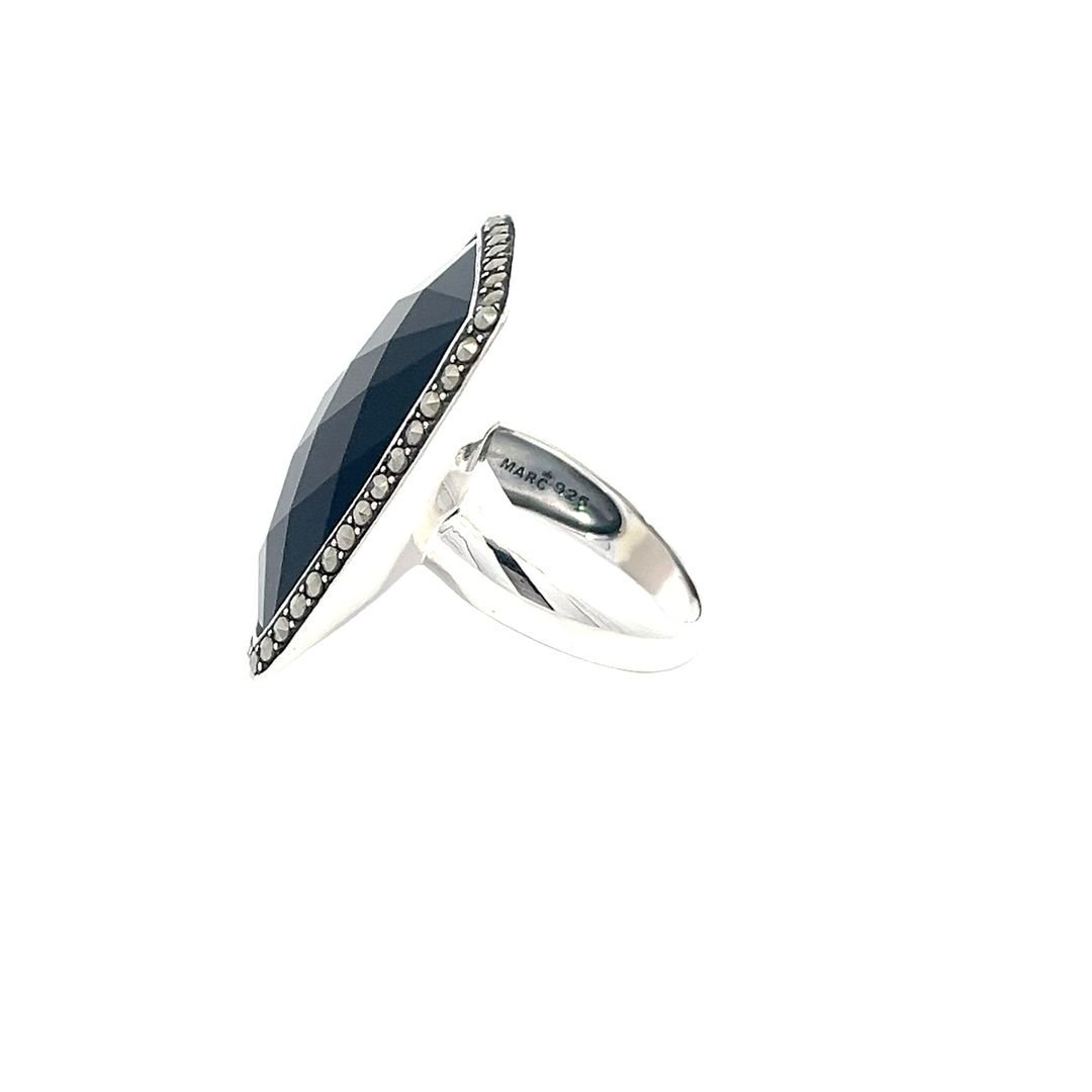 925 Silver Sterling Silver Black Onyx Ring SRN5001 - FJewellery