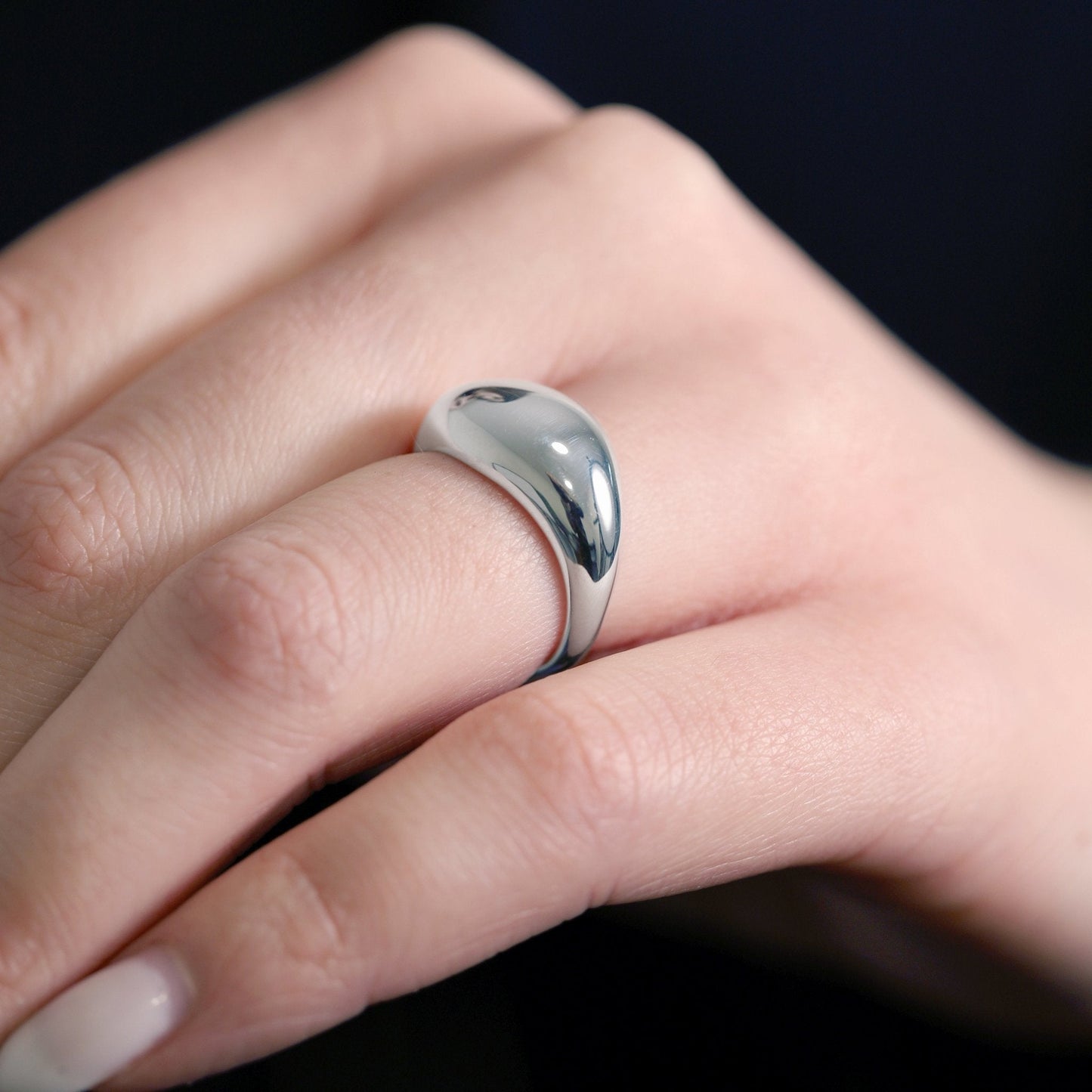 925 Silver With Rhodium Plating Fluid Ring SRN3001