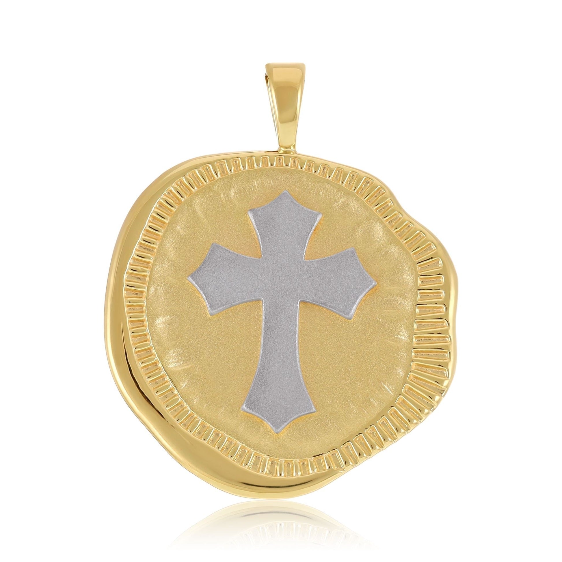 925 Sterling Silver 18ct Solid 3 Micron Gold & Rhodium Plated Pendant PPD2001 - FJewellery